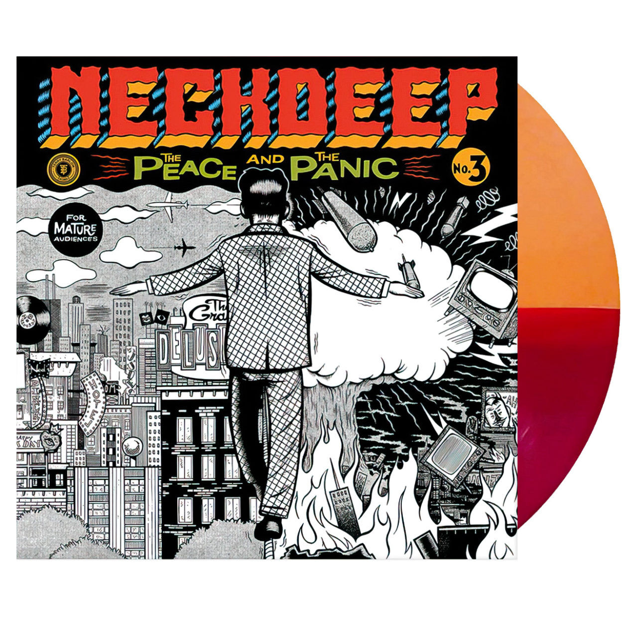 NECK DEEP The Peace And The Panic Red Orange Split Vinyl