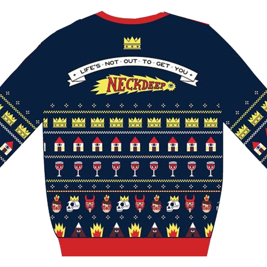NECK DEEP LNOTGY Holiday Knit Sweatshirt Back