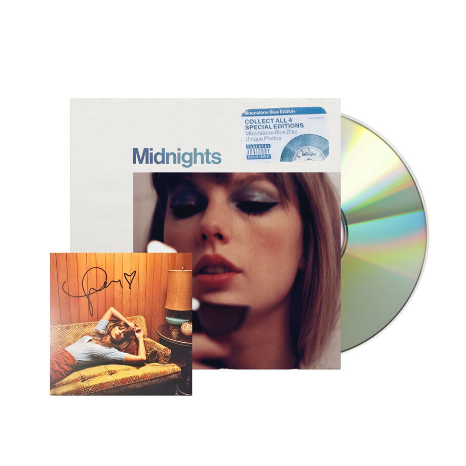 TAYLOR SWIFT Midnights Moonstone Blue Edition cd signed