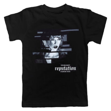 TAYLOR SWIFT Reputation Split Photo Dateback Black Tshirt
