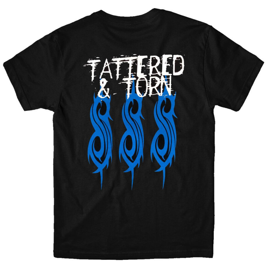 SLIPKNOT 20th Anniversary Tattered & Torn Black Tshirt Back