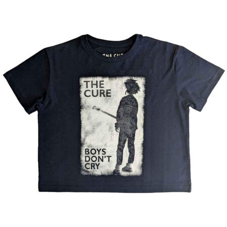 The Cure Boys Don't Cry Crop Navy Girls Tshirt