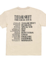 Taylor Swift The Eras Tour Us Dates Beige T Shirt