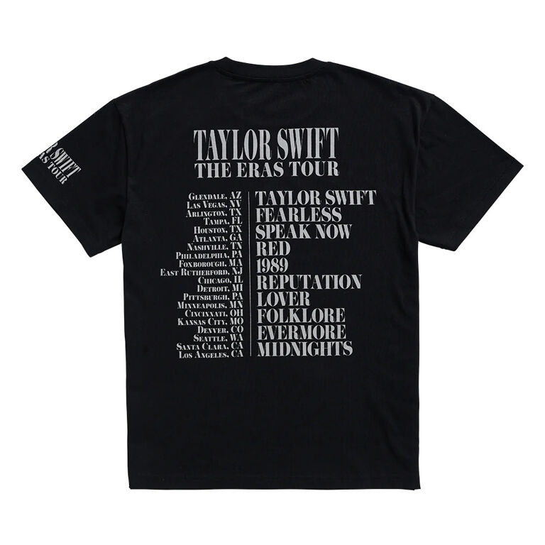 TAYLOR SWIFT The Eras Tour US Dates Black Tshirt