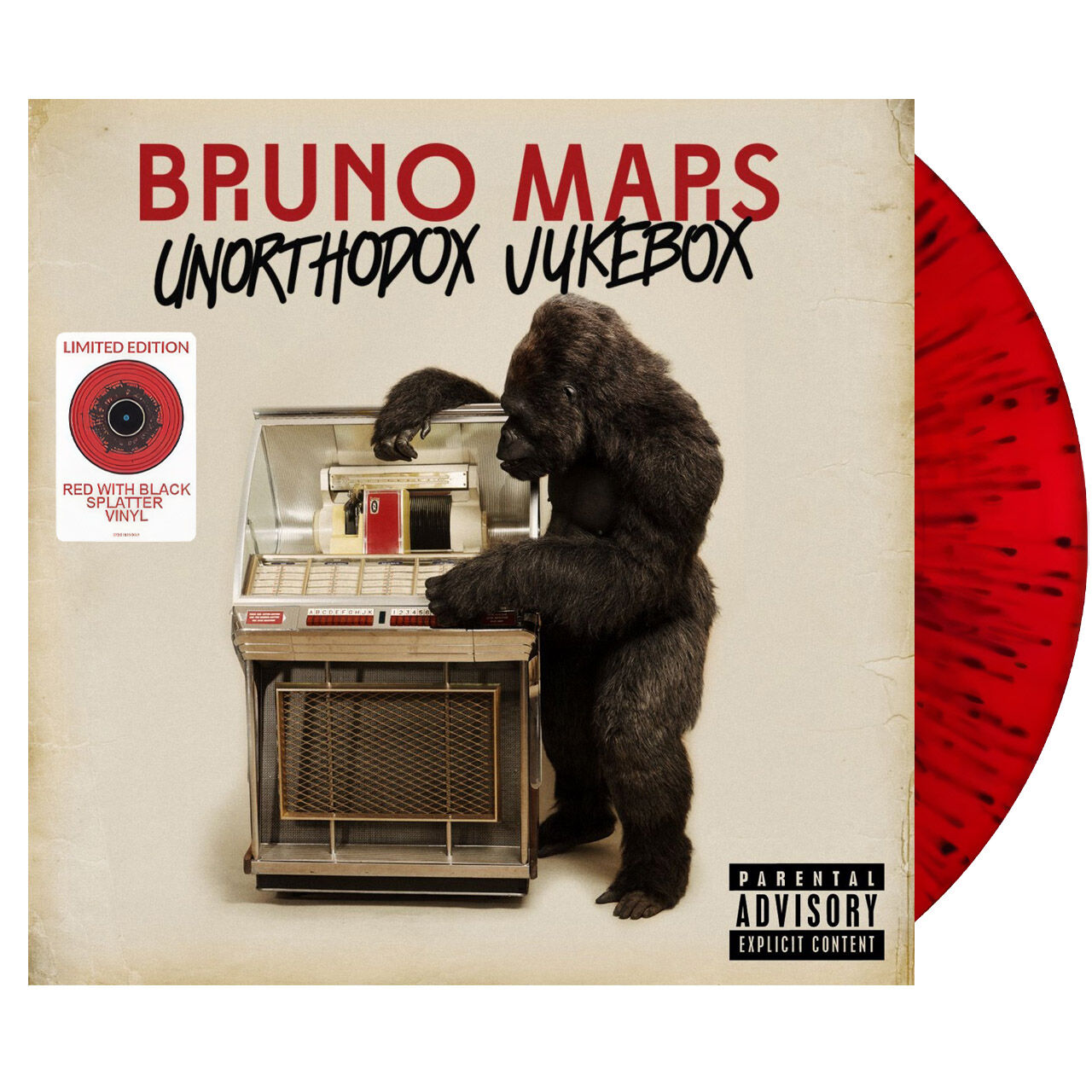 BRUNO MARS Unorthodox Jukebox AMZ Red Splatter 1LP Vinyl