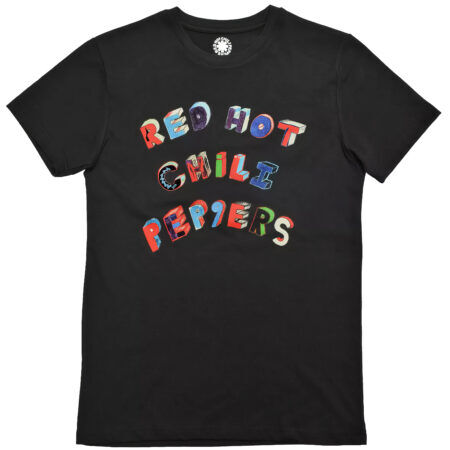 Red Hot Chili Peppers Colorful Letters Black Tshirt