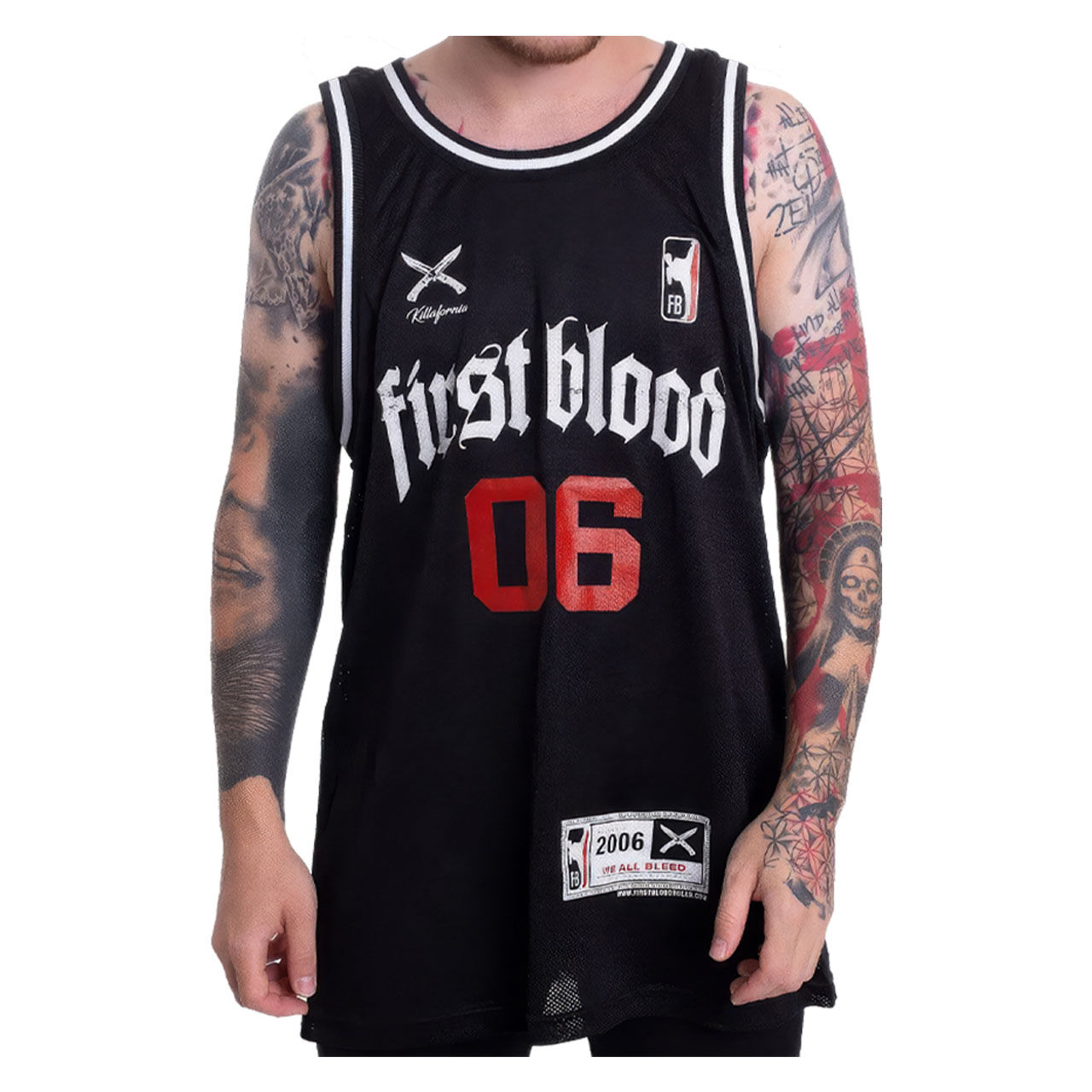 FIRST BLOOD Killafornia Jersey Black/White Tanktop