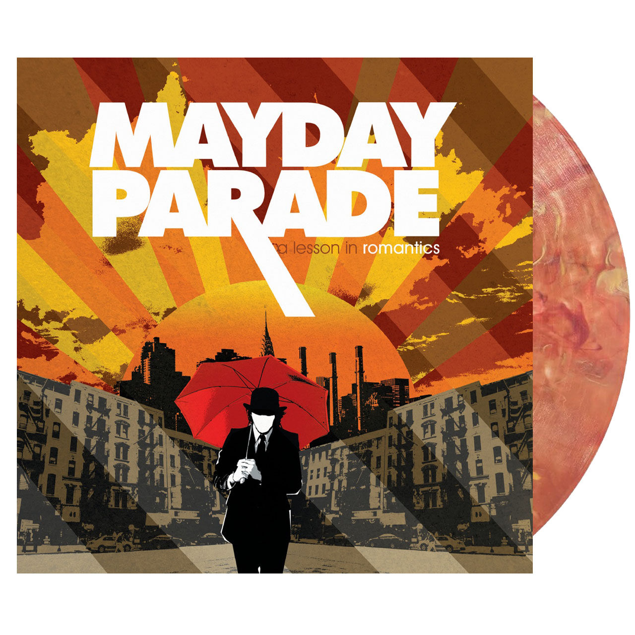 MAYDAY PARADE A Lesson In Romantics EXC Red Yellow 1LP Vinyl