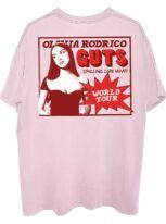 Olivia Rodrigo Guts Tour Oversized Ht Pink Tshirt (back)