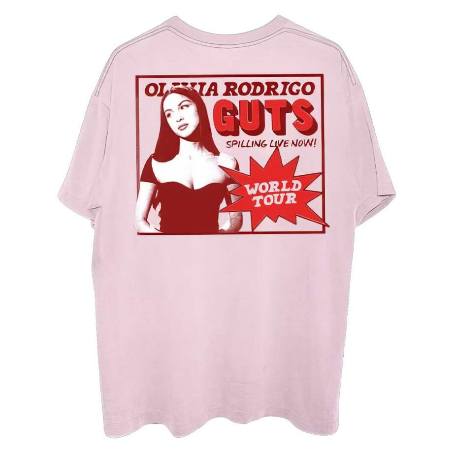 Olivia Rodrigo Guts Tour Oversized Ht Pink Tshirt (back)
