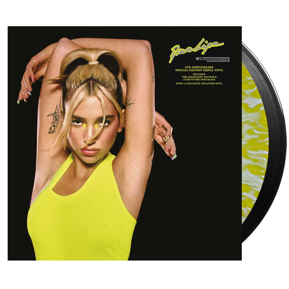 Dua lipa future nostalgia 5th anniversary edition vinyl (black and yellow splatter, 3lp)
