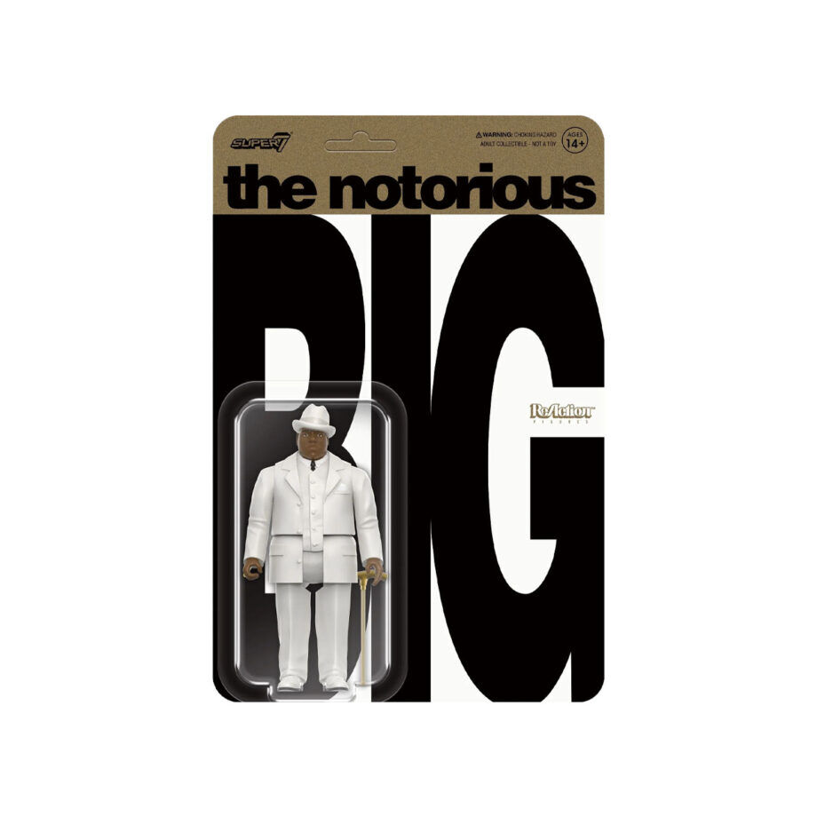 The notorious b.i.g. biggie in suit reaction wave 3 reaction super7 toy