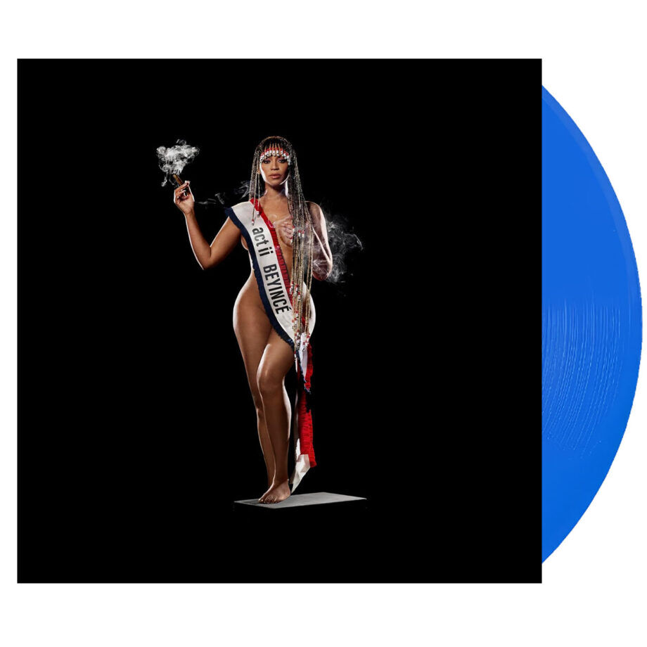 Beyonce cowboy carter cowboy hat vinyl, cover dent (blue, 1lp)