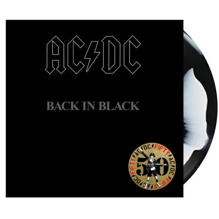Acdc back in black 50th anniversary vinyl (black white swirl, 1lp) eu
